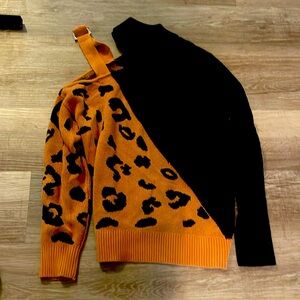 Off-the-Shoulder Sweater w/ Matching Scarf